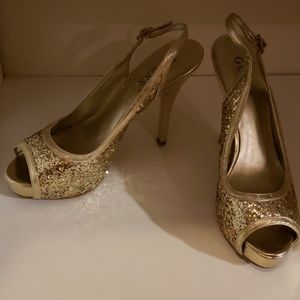 Sparkling gold shoes